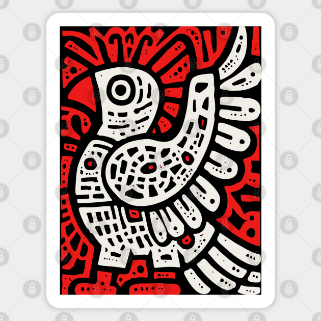 Psychedelic Tribal Eagle Sticker by TuncGK